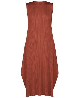 Issey Miyake Pleats Please September Colors Dress - Red