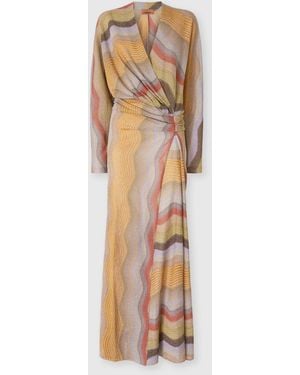 Missoni Vestido Largo Con Profundo Escote De Pico, Mujer, Talla - Neutro