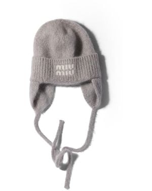Miu Miu Chapeau En Mohair, Femme, Taille - Gris