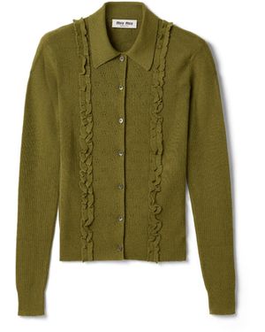 Miu Miu Cardigan En Cachemire Et Soie, Femme, Taille - Vert