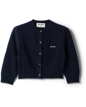 Miu Miu Strickjacke Aus Wolle Und Kaschmir, Damen, Größe - Blau
