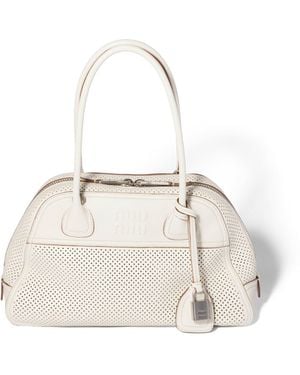 Miu Miu Vivant Tasche Aus Leder, Damen - Weiß