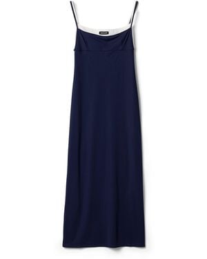 Miu Miu Midikleid Aus Stretch-Jersey, Damen, Größe - Blau