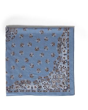 Miu Miu Foulard Stampato - Blu