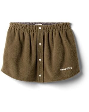 Miu Miu Minirock Aus Fleece, Damen, Größe - Grün
