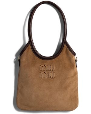 Miu Miu Ivy Handtasche Aus Veloursleder, Damen - Braun