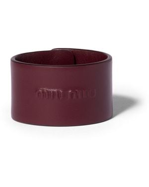 Miu Miu Bracelet En Cuir, Femme, Taille - Violet