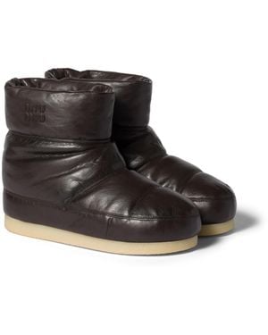 Miu Miu Gepolsterte Stiefeletten Aus Nappaleder, Damen, Größe - Schwarz