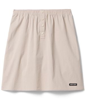 Miu Miu Rock Aus Stretchpopeline, Damen, Größe - Natur