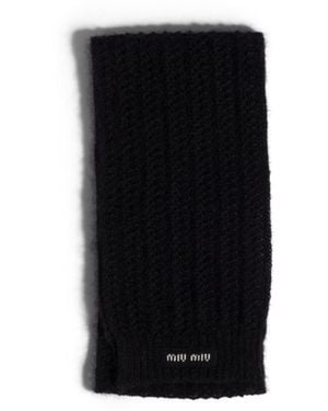Miu Miu Schal Aus Mohair, Damen - Schwarz