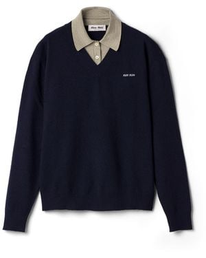 Miu Miu Pullover Aus Wolle Und Kaschmir, Damen, Größe - Blau