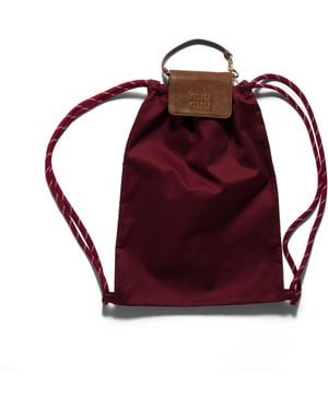 Miu Miu Anhänger Aus Drillich Und Leder, Damen - Rot