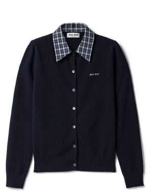 Miu Miu Strickjacke Aus Kaschmir, Damen, Größe - Blau