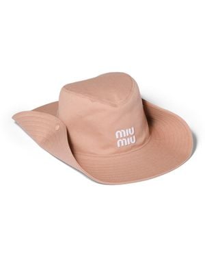 Miu Miu Chapeau En Drill, Femme, Taille - Rose