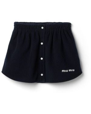 Miu Miu Minirock Aus Fleece, Damen, Größe - Schwarz