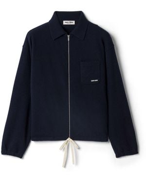 Miu Miu Kaschmirpullover Mit Reißverschluss, Damen, Größe - Blau
