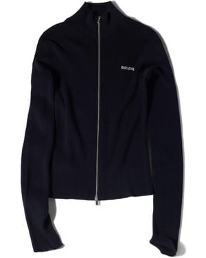 Miu Miu Strickjacke Aus Baumwolle, Damen, Größe - Schwarz