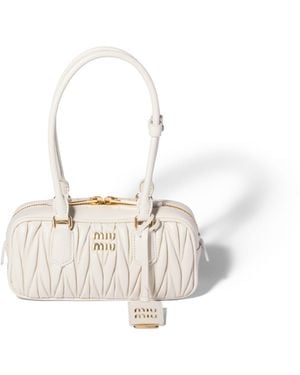 Miu Miu Arcadie Tasche Aus Matelassé-Nappaleder, Damen - Weiß