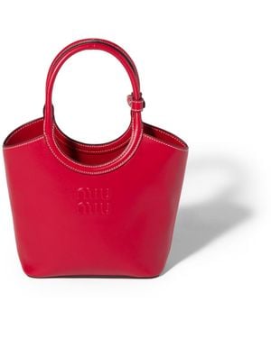 Miu Miu Sac Ivy En Cuir, Femme - Rouge