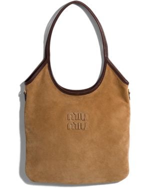 Miu Miu Ivy Tote Bag Aus Veloursleder, Damen - Braun