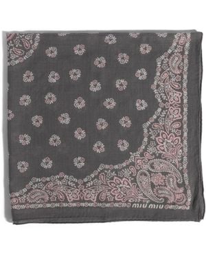 Miu Miu Foulard Stampato - Grigio