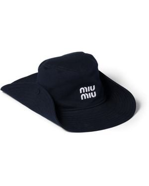 Miu Miu Chapeau En Drill, Femme, Taille - Bleu