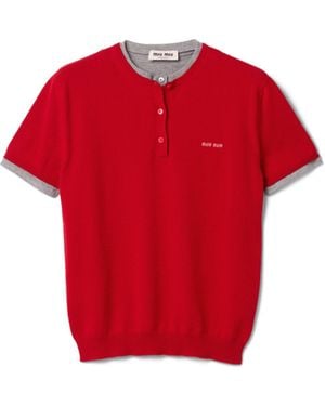 Miu Miu Pull En Cachemire Et Jersey, Femme, Taille - Rouge