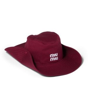 Miu Miu Chapeau En Drill, Femme, Taille - Rouge