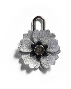 Miu Miu Micro Accessoire En Cuir, Femme - Blanc
