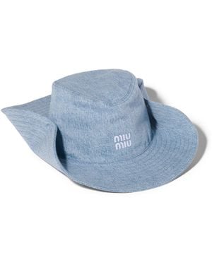 Miu Miu Cowboyhut Aus Denim, Damen, Größe - Blau