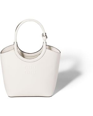 Miu Miu Sac Ivy En Cuir, Femme - Blanc