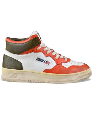 Autry Perforated Leather High-Top Trainers - Multicolour