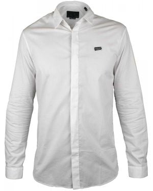 Philipp Plein Diamond Cut Ls Iconic Shirt - Gray