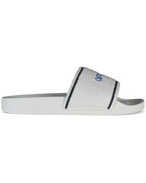 Off-White c/o Virgil Abloh Towel Material Slides With Striped Detailing - White