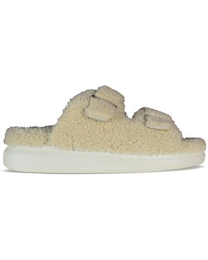 McQueen Shearling-lined Slides - Metallic