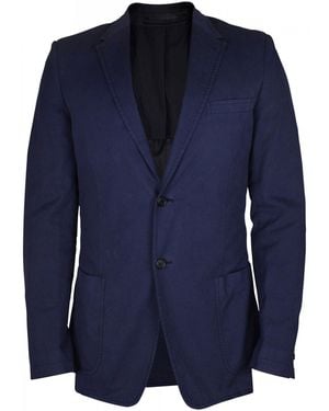Prada Cotton Button-Down Utility Jacket - Blue