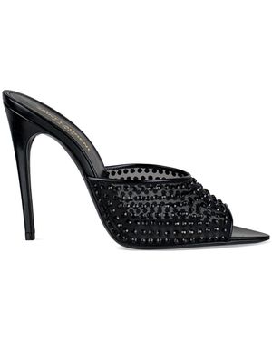 Saint Laurent Blonde Mules - Black