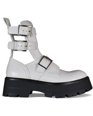 McQueen Bottines Rave En Cuir - Blanc