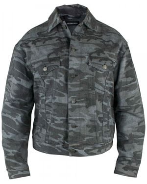 Balenciaga Camouflage Denim Jacket - Grey