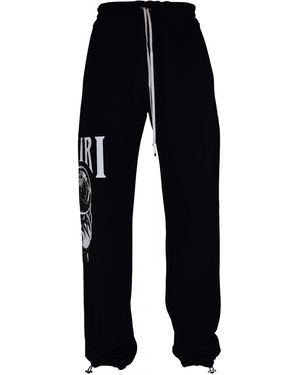 Amiri Cotton Jogging Trousers With Crystal Ball Graphic - Blue