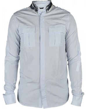 Balmain Shirt With Denim Collar - Blue