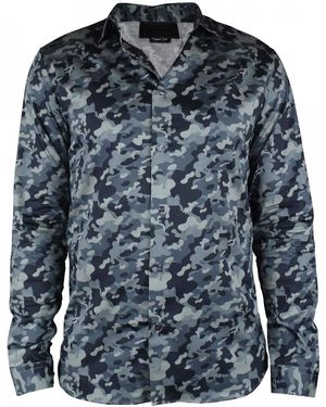Philipp Plein LS Camouflage Hemd - Blau