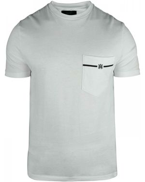 Amiri Cotton T-Shirt With Signature Logo Details - Grey