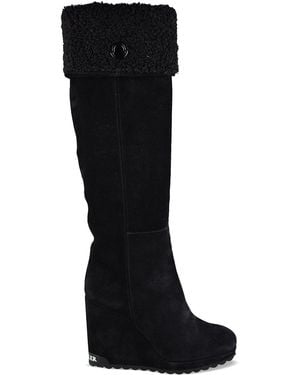 Moncler Wedge Boots - Black