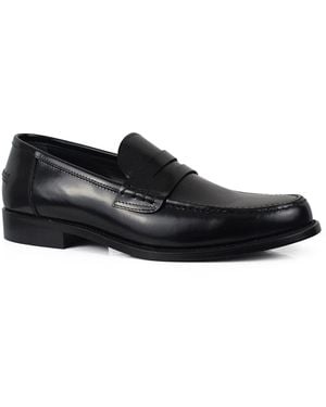 ALBERTO Leather Loafers - Black