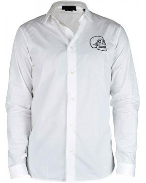 Philipp Plein Cut Ls Skull Shirt - Grey