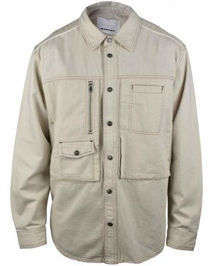 Isabel Marant Off- Denim Jacket With Exposed Seams - Grey