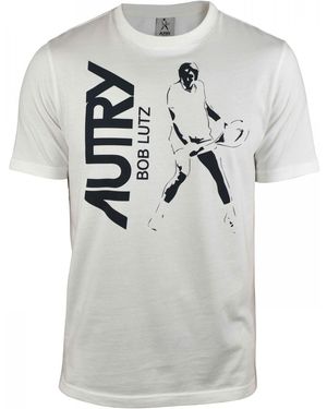 Autry Cotton T-Shirt With Bold Logo Print - Grau