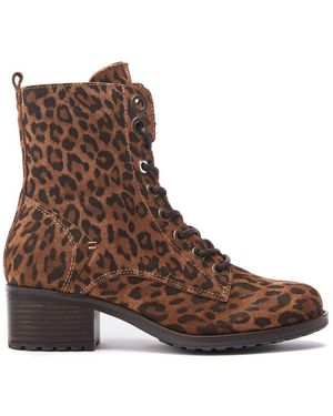 Moda In Pelle Bezzie Dark Leopard Suede - Brown