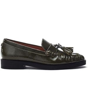 Moda In Pelle Fura Khaki Patent Leather - Black